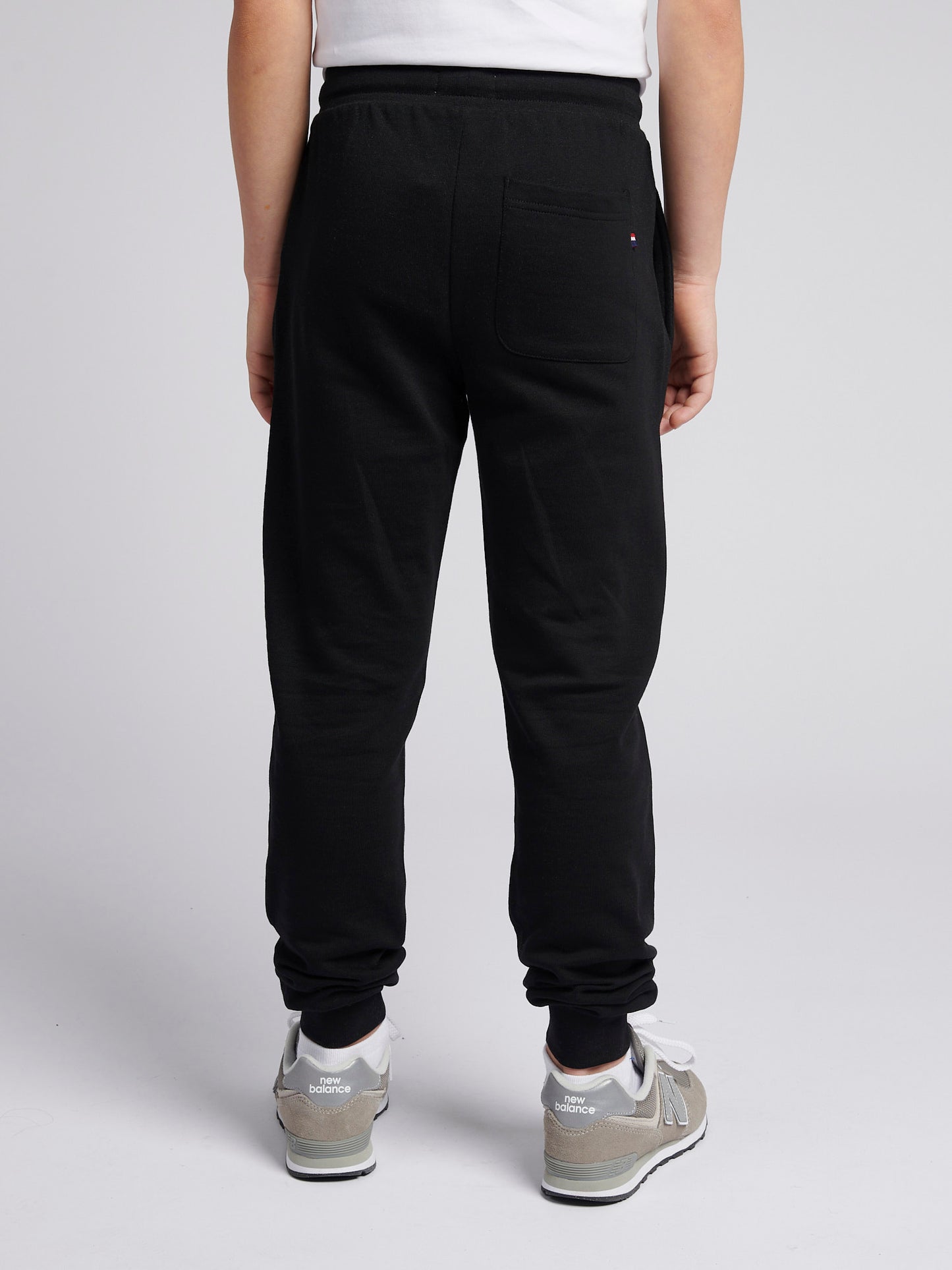 Boys Double Horsemen Jogger in Black Bright White DHM