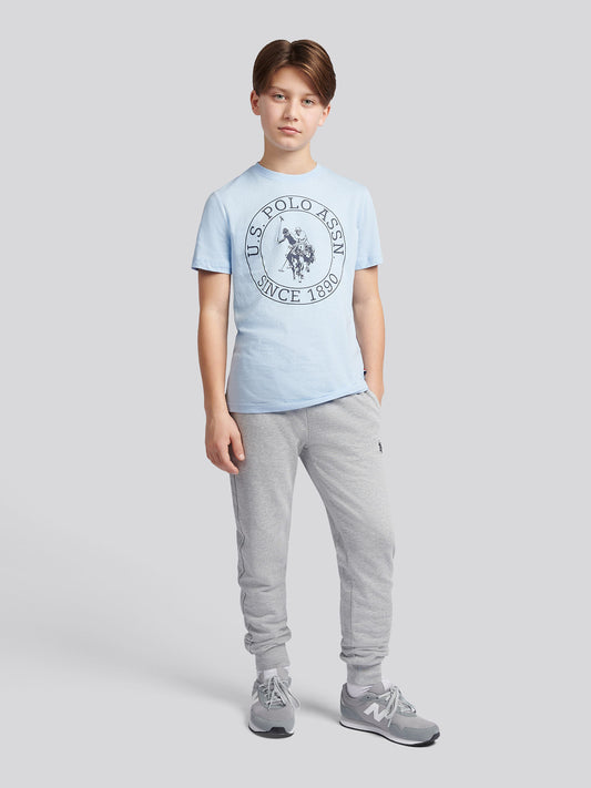 Boys Double Horsemen Jogger in Mid Grey Marl