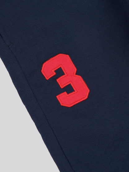 Boys Player 3 Jogger in Dark Sapphire Navy / Haute Red DHM