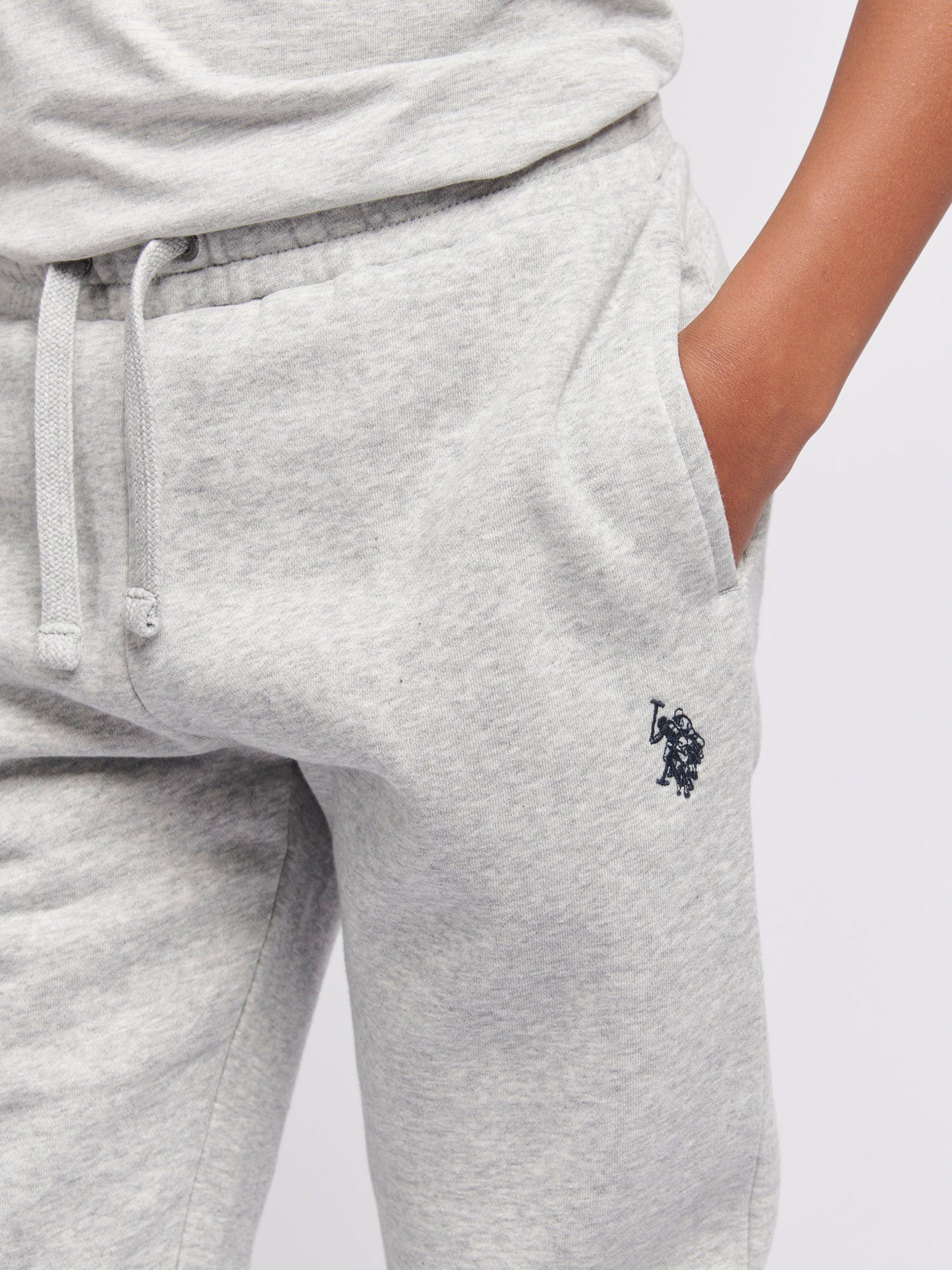 Boys Double Horsemen Joggers in Mid Grey Marl