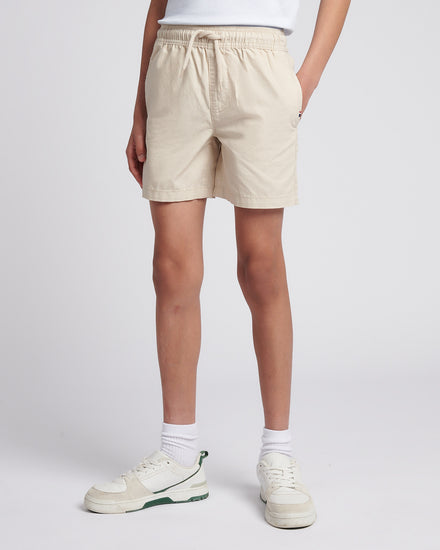 Boys Cotton Linen Deck Short in French Oak