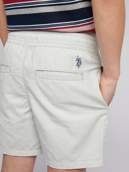 Boys Cotton Linen Deck Short in Northern Droplet