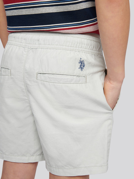 Boys Cotton Linen Deck Short in Northern Droplet