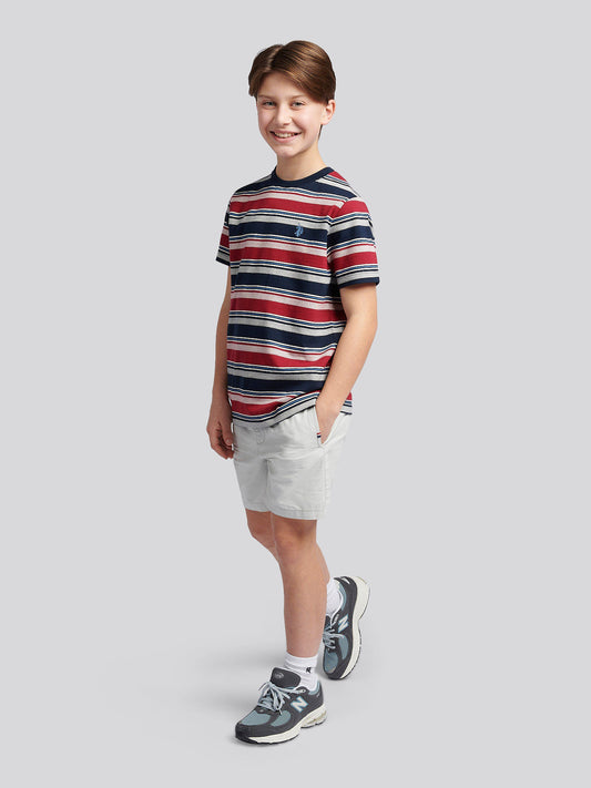 Boys Cotton Linen Deck Short in Northern Droplet