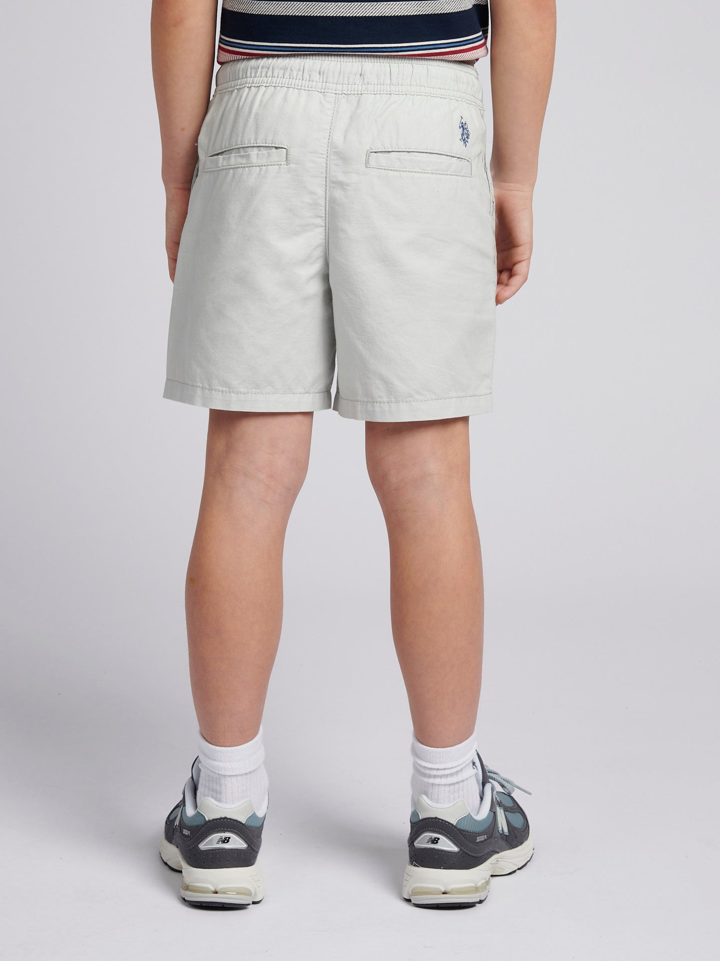 Boys Cotton Linen Deck Short in Northern Droplet