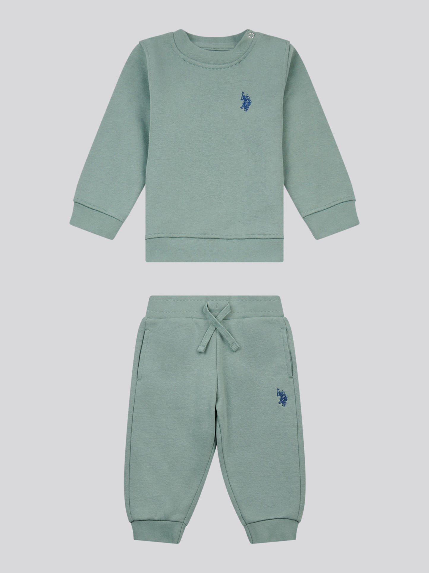 Boys Double Horsemen Crew & Jogger Set in Chinois Green