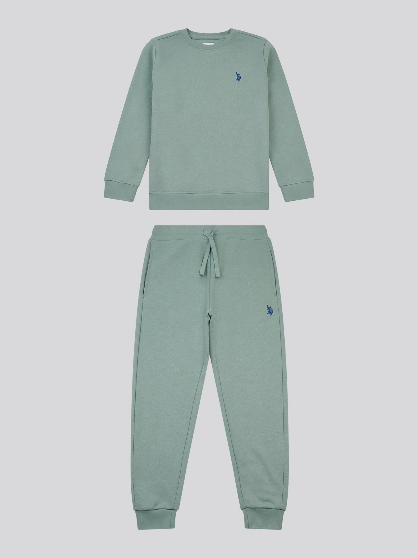 Boys Double Horsemen Crew & Jogger Set in Chinois Green