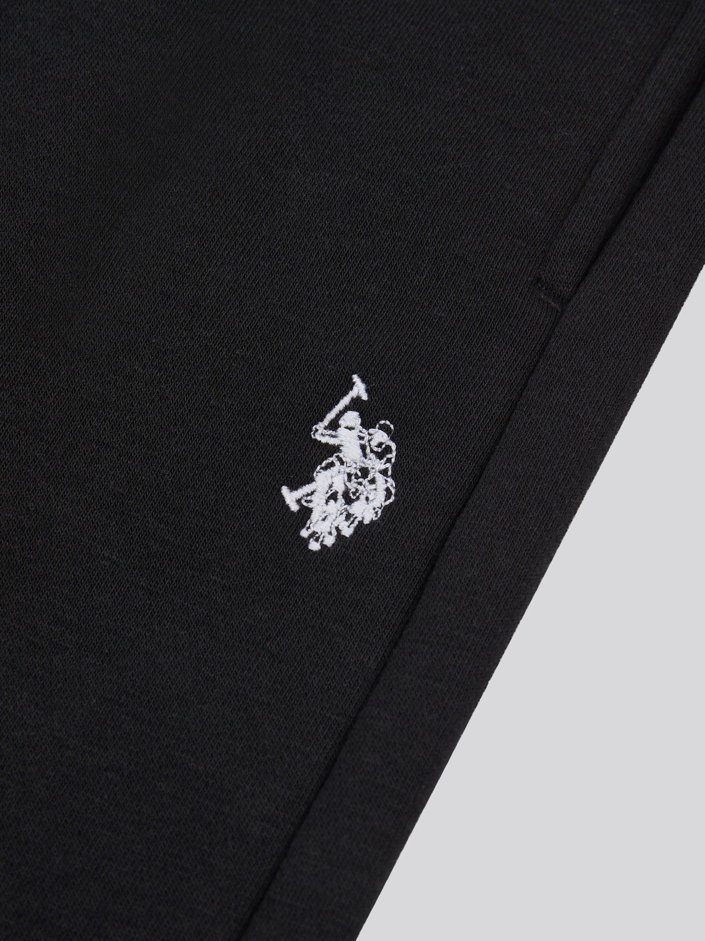 Boys Double Horsemen Crew & Jogger Set in Black Bright White DHM