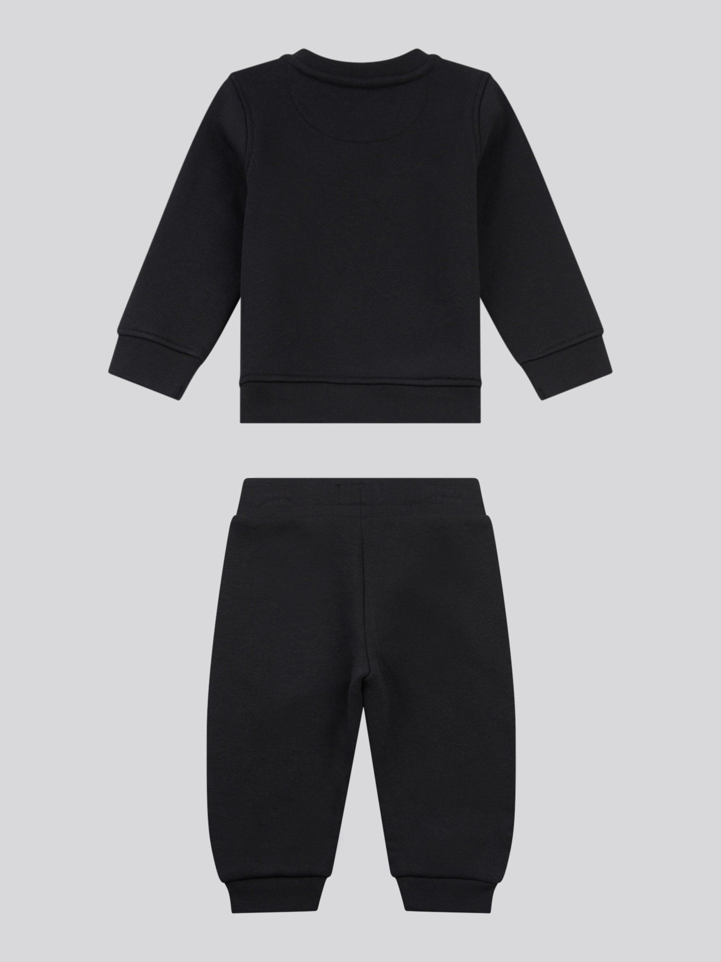 Boys Double Horsemen Crew & Jogger Set in Black Bright White DHM
