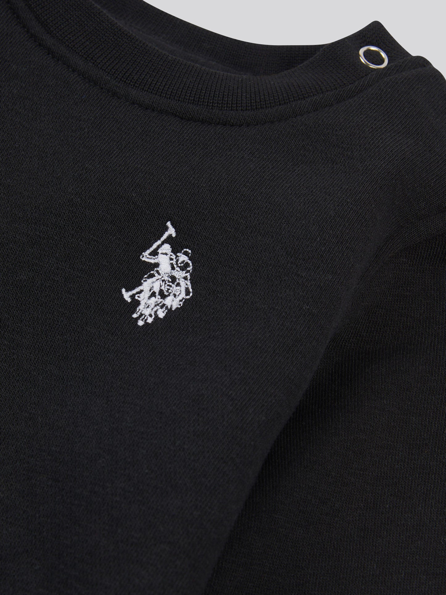 Boys Double Horsemen Crew & Jogger Set in Black Bright White DHM