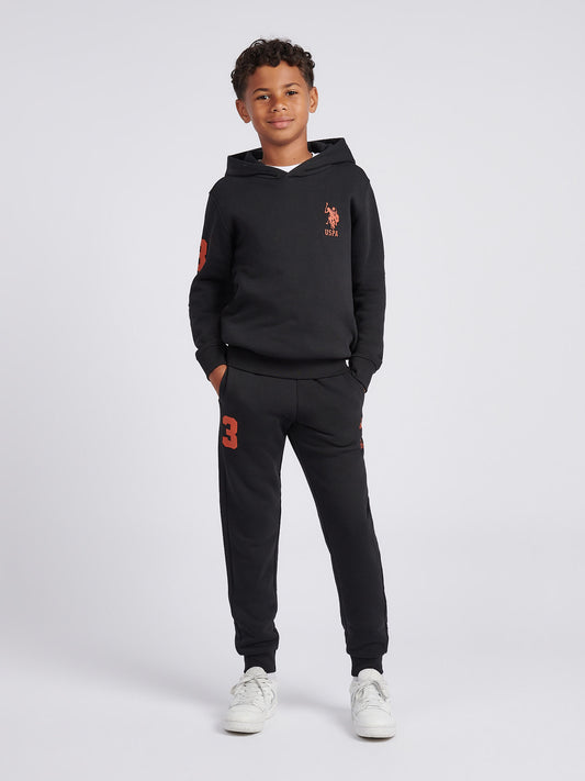 Boys Player 3 Hoodie & Jogger Set in Black