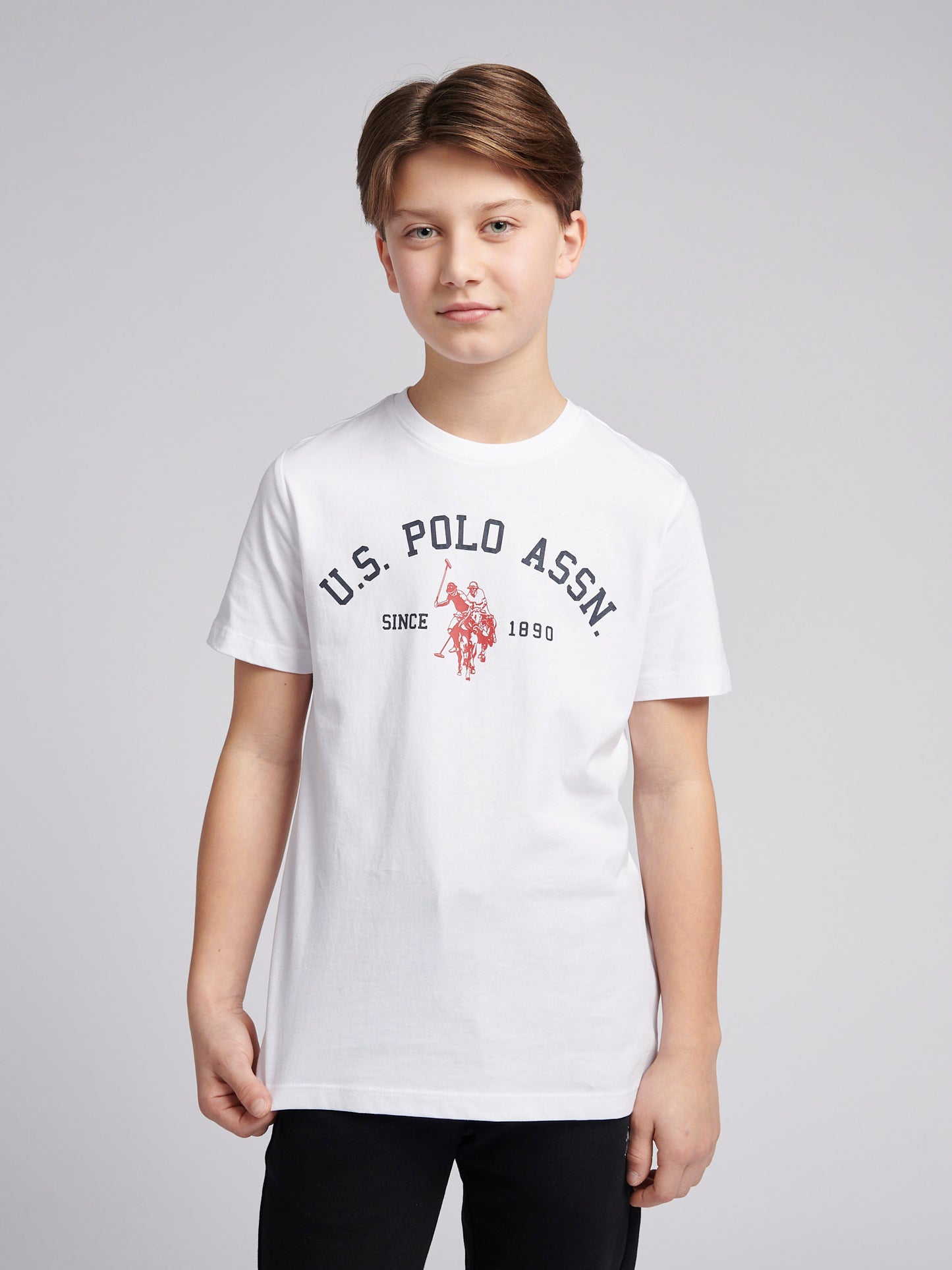 Boys Signature Arch Print T-Shirt in Bright White