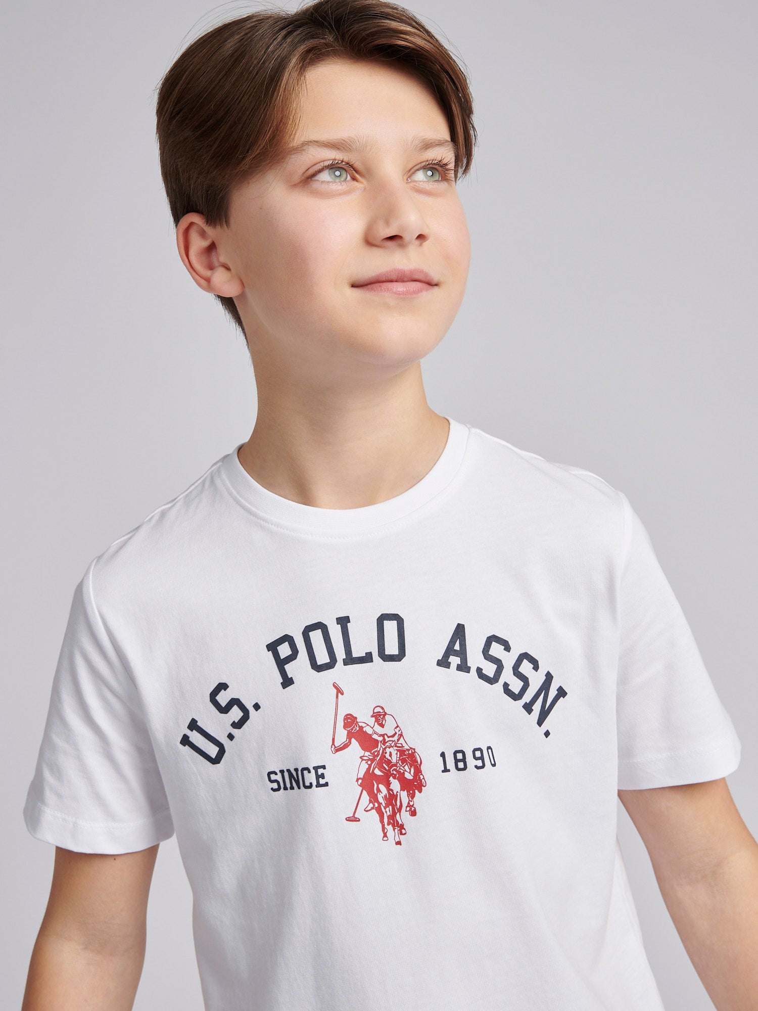 Boys Signature Arch Print T-Shirt in Bright White