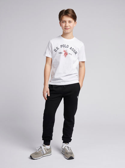 Boys Signature Arch Print T-Shirt in Bright White