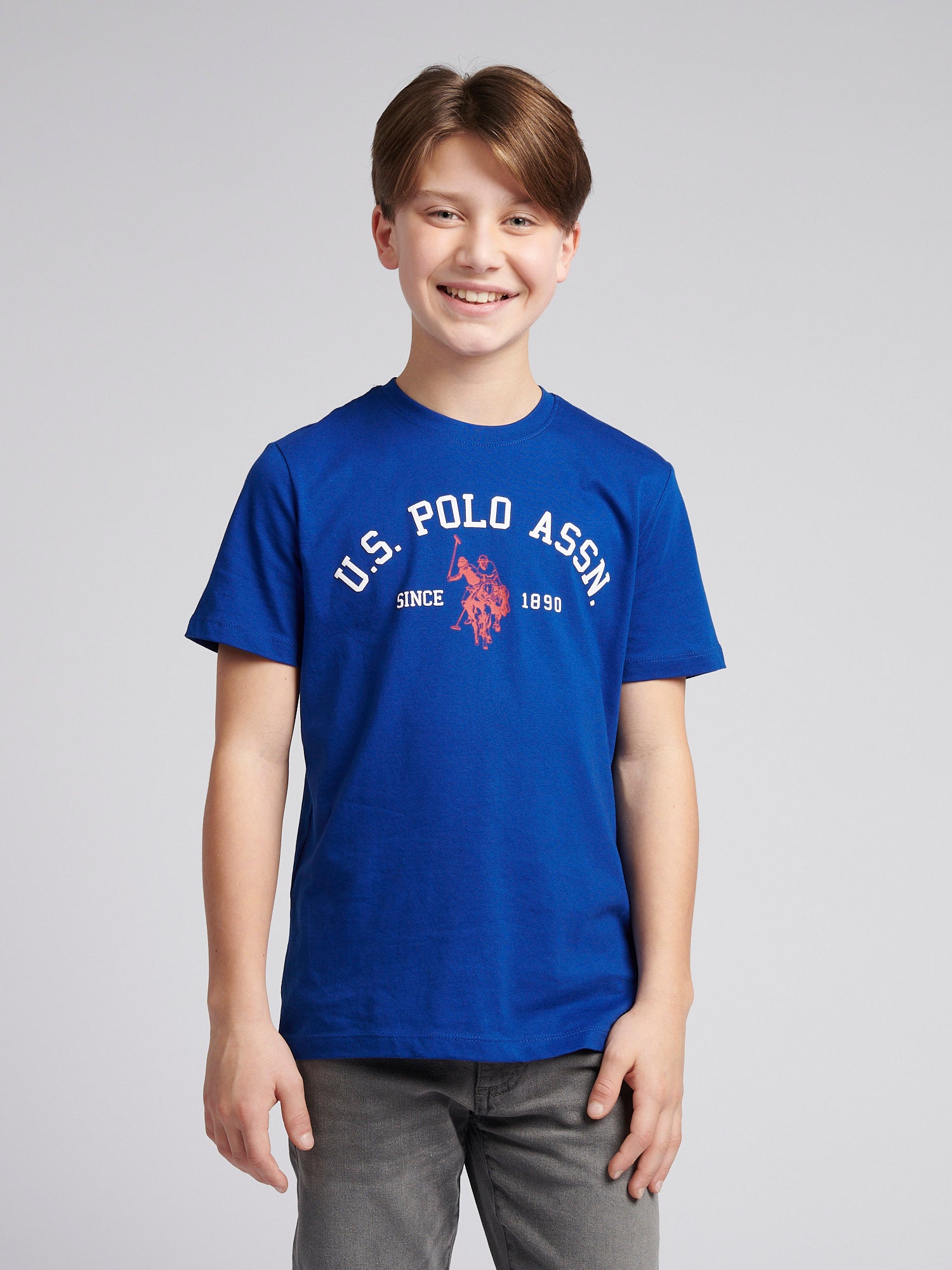 Boys Signature Arch Print T-Shirt in Sodalite Blue