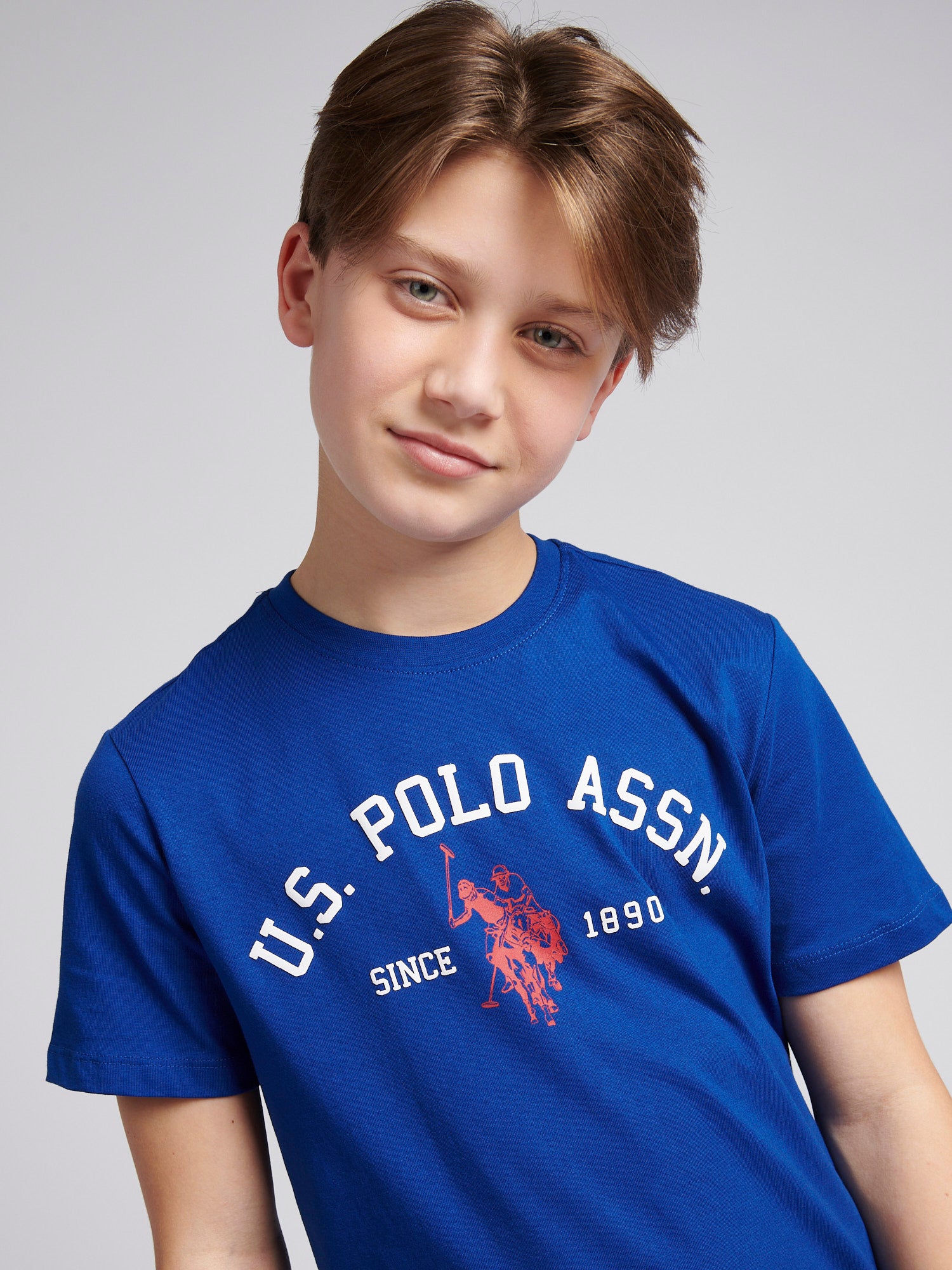 Boys Signature Arch Print T-Shirt in Sodalite Blue