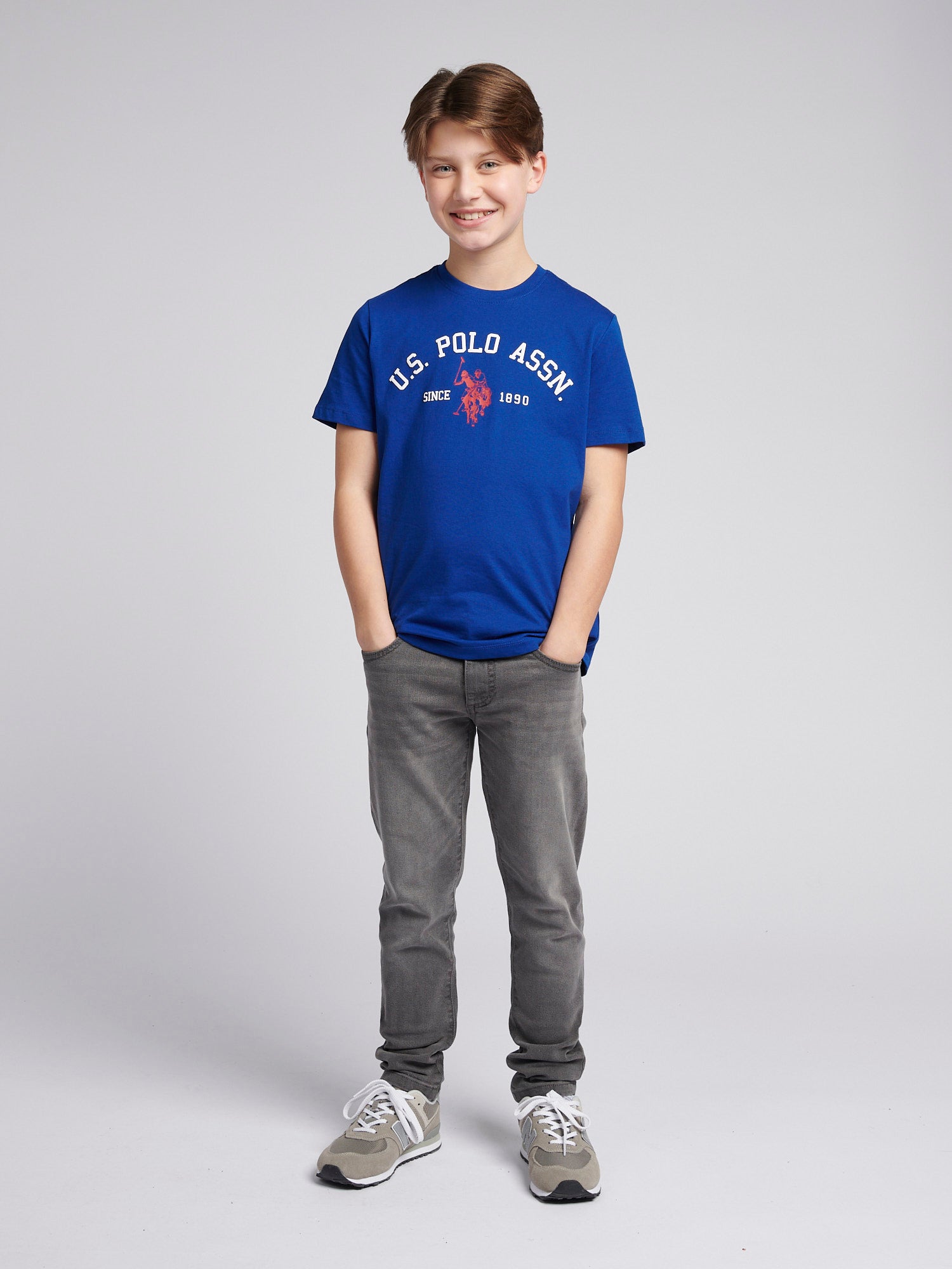 Boys Signature Arch Print T-Shirt in Sodalite Blue