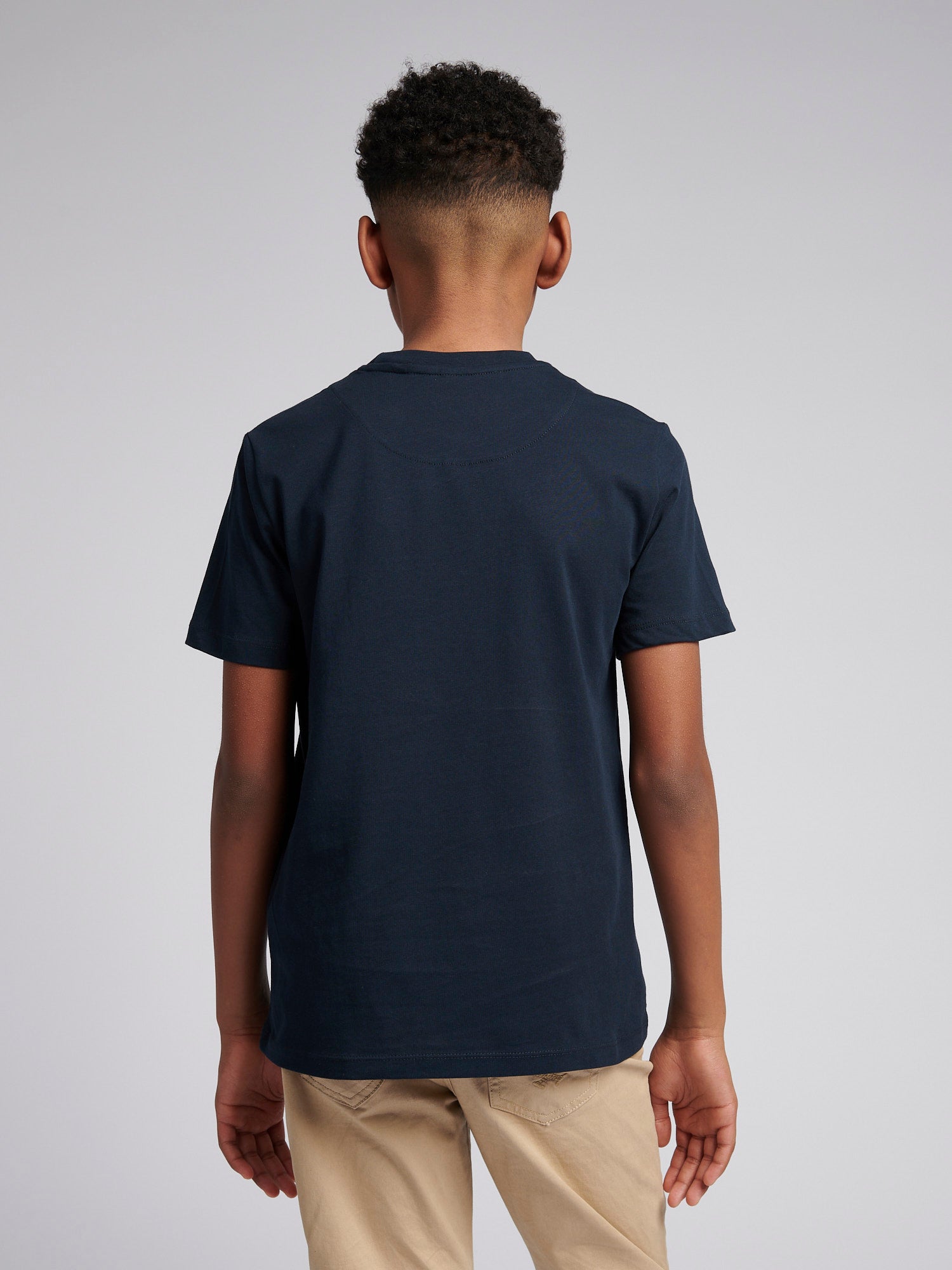 Boys Signature Arch Print T-Shirt in Dark Sapphire Navy