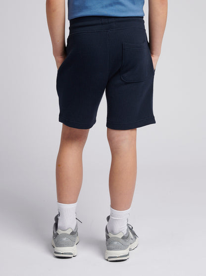 Boys Waffle Texture Short in Dark Sapphire Navy / Moonlight Blue DHM