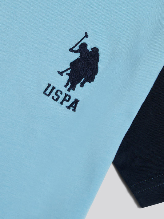 Boys Player 3 Colour Block T-Shirt Air Blue
