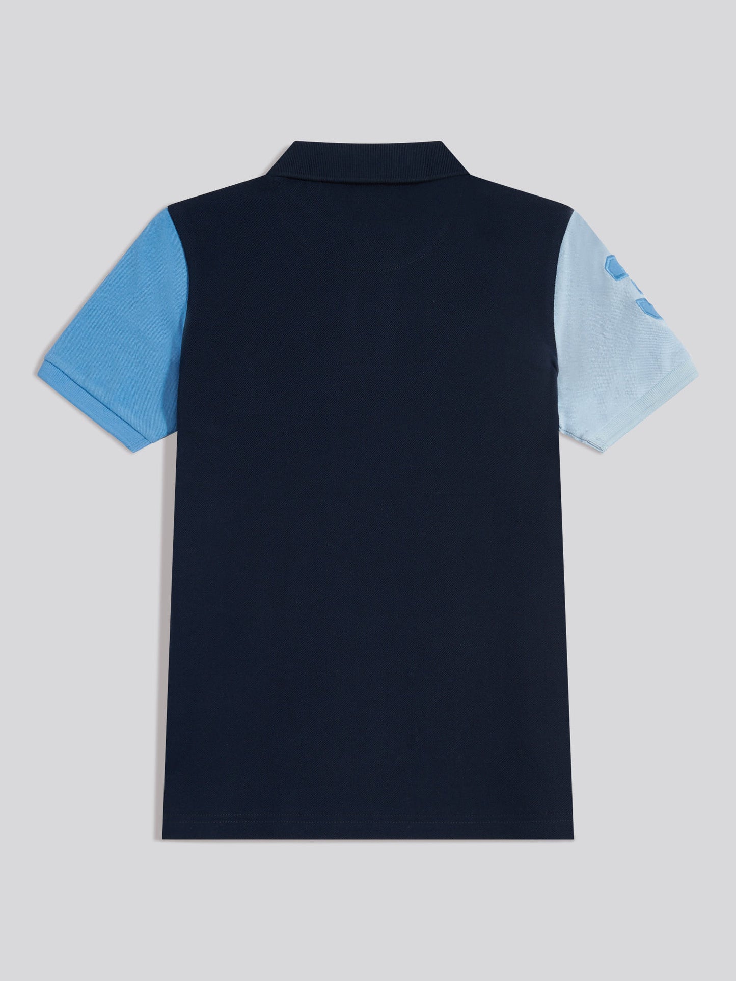 Boys Player 3 Colour Block Pique Polo Shirt Dark Sapphire Navy