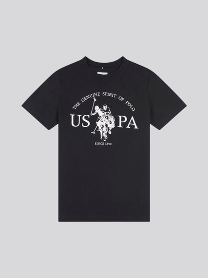 Boys USPA Print Graphic T-Shirt in Black