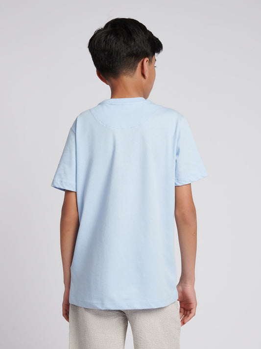 Boys USPA Print Graphic T-Shirt in Chambray Blue