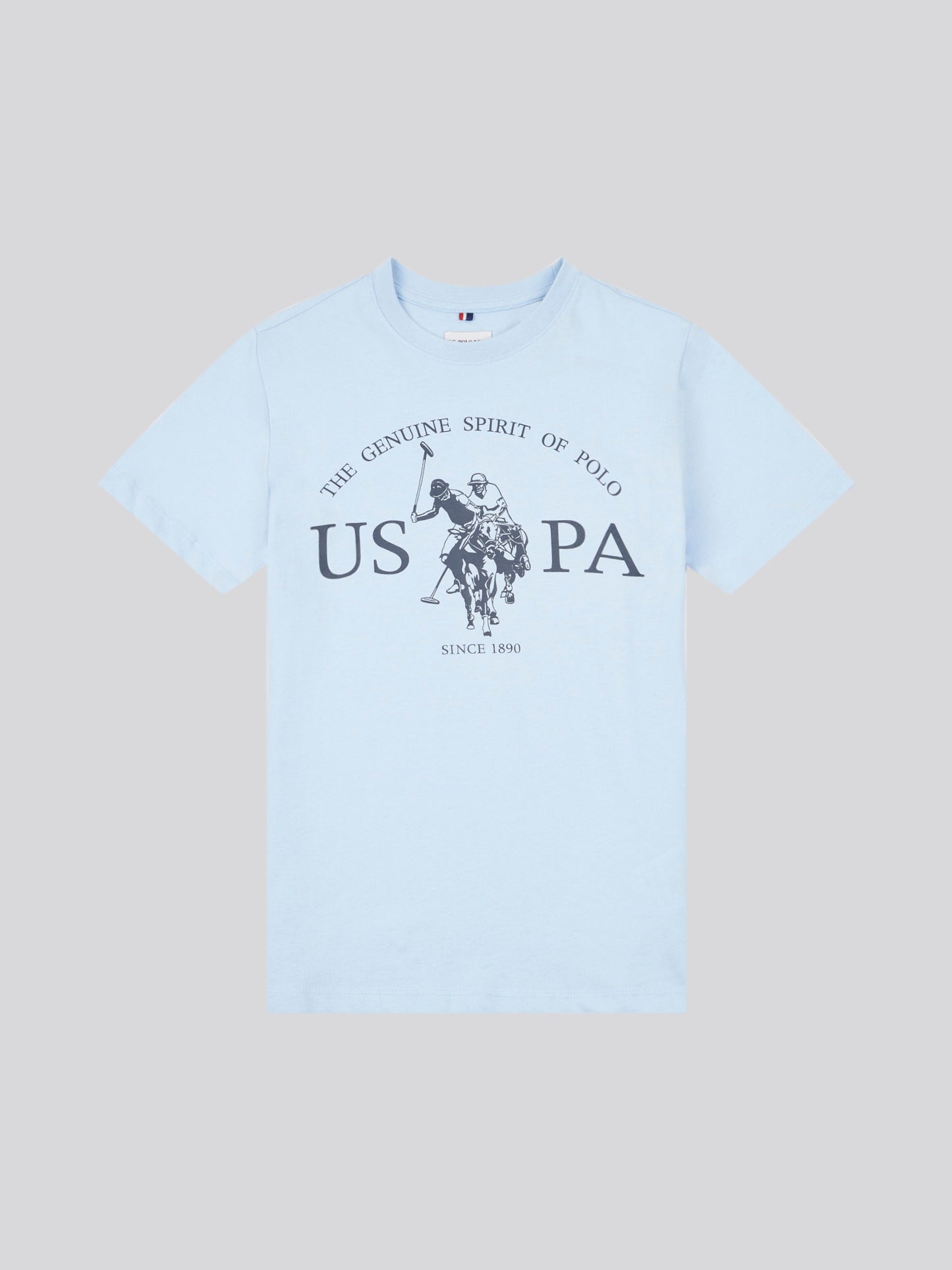 Boys USPA Print Graphic T-Shirt in Chambray Blue