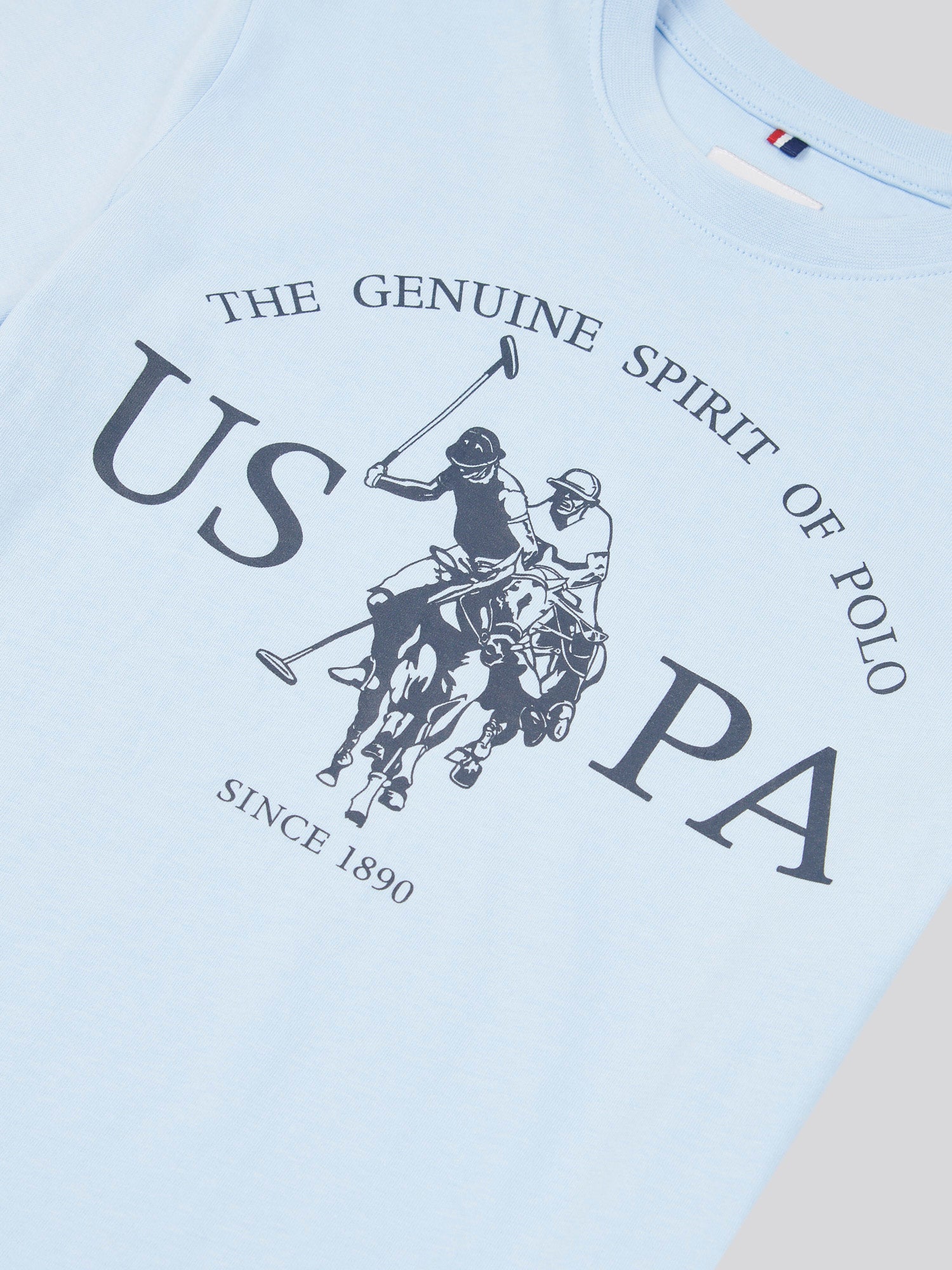 Boys USPA Print Graphic T-Shirt in Chambray Blue