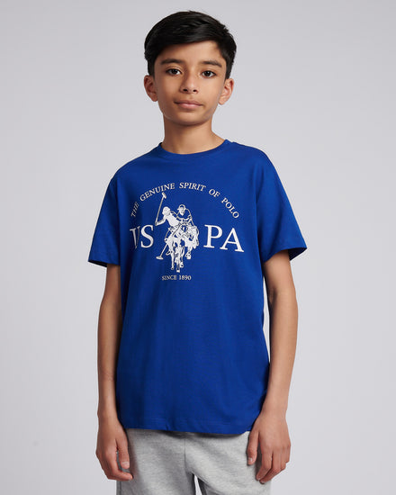 Boys USPA Print Graphic T-Shirt in Sodalite Blue