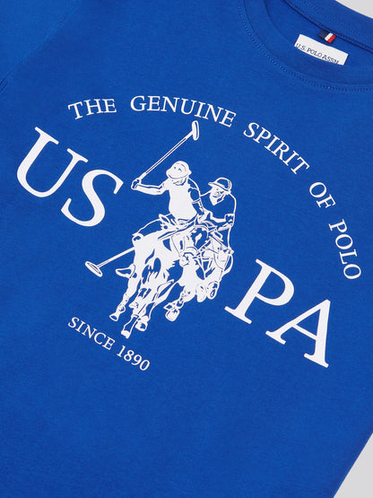 Boys USPA Print Graphic T-Shirt in Sodalite Blue