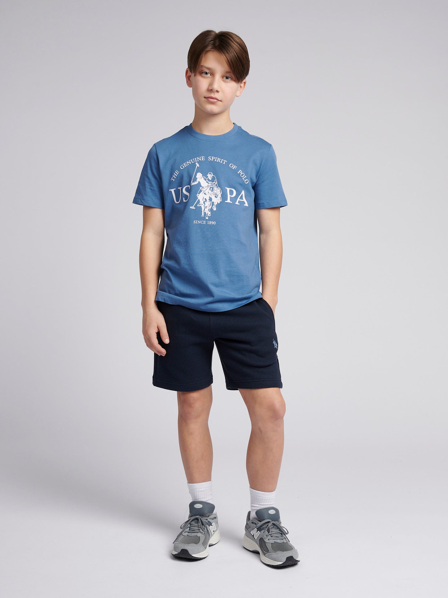 Boys USPA Print Graphic T-Shirt in Blue Horizon