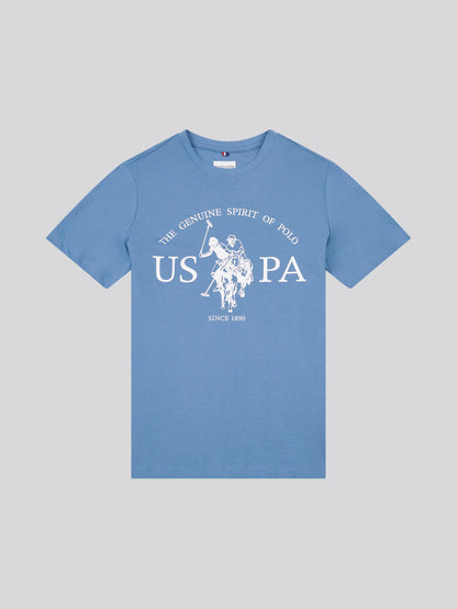 Boys USPA Print Graphic T-Shirt in Blue Horizon