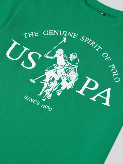 Boys USPA Print Graphic T-Shirt in Lush Meadow