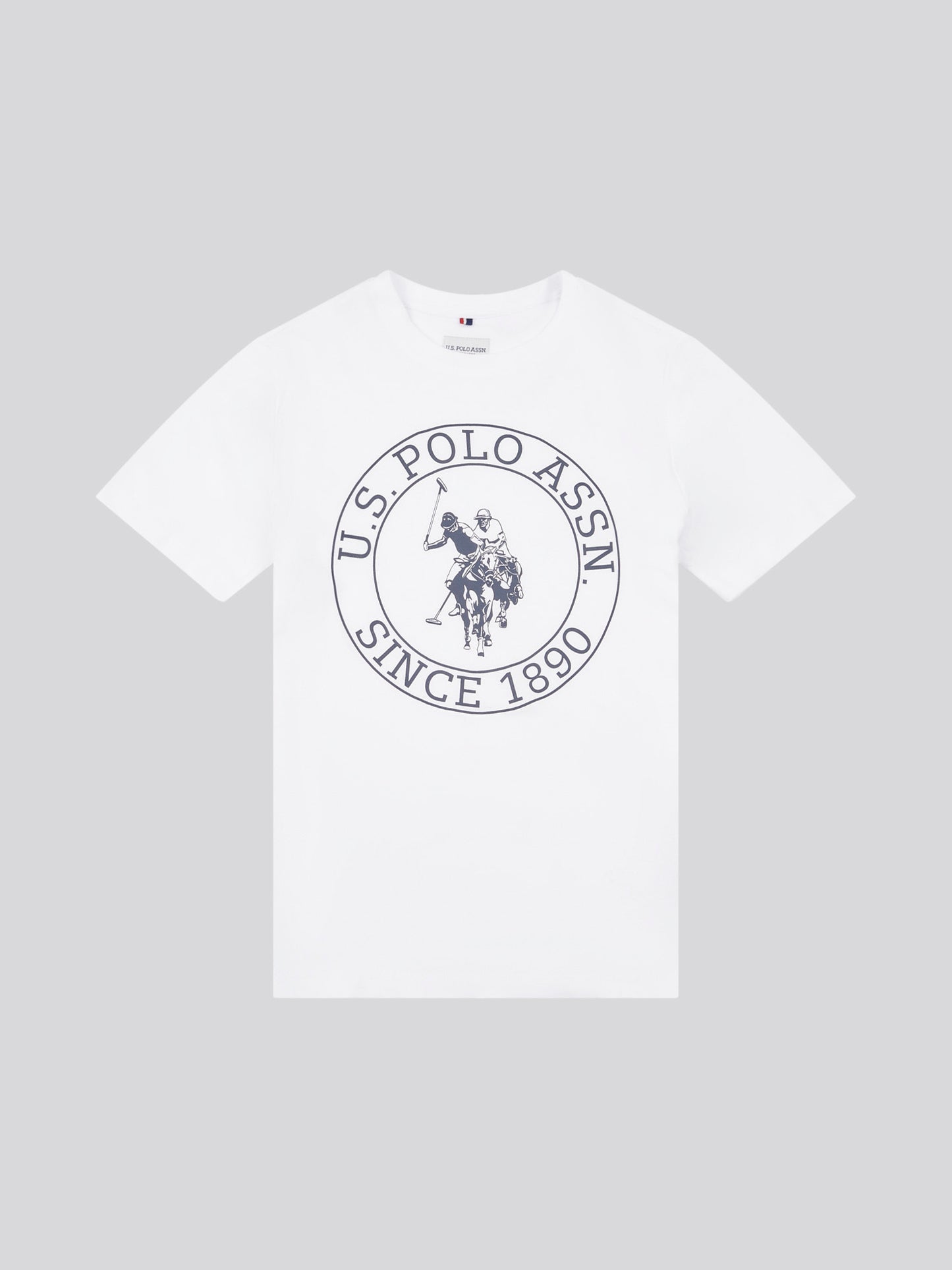 Boys USPA Circle Print T-Shirt in Bright White