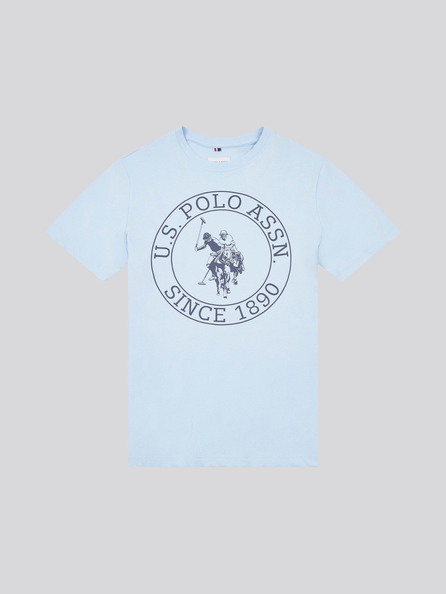 Boys USPA Circle Print T-Shirt in Chambray Blue