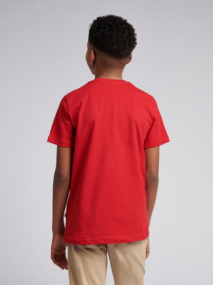 Boys USPA Circle Print T-Shirt in Haute Red