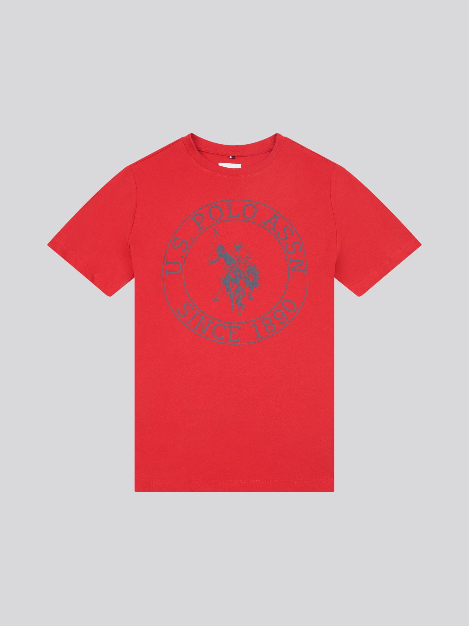 Boys USPA Circle Print T-Shirt in Haute Red