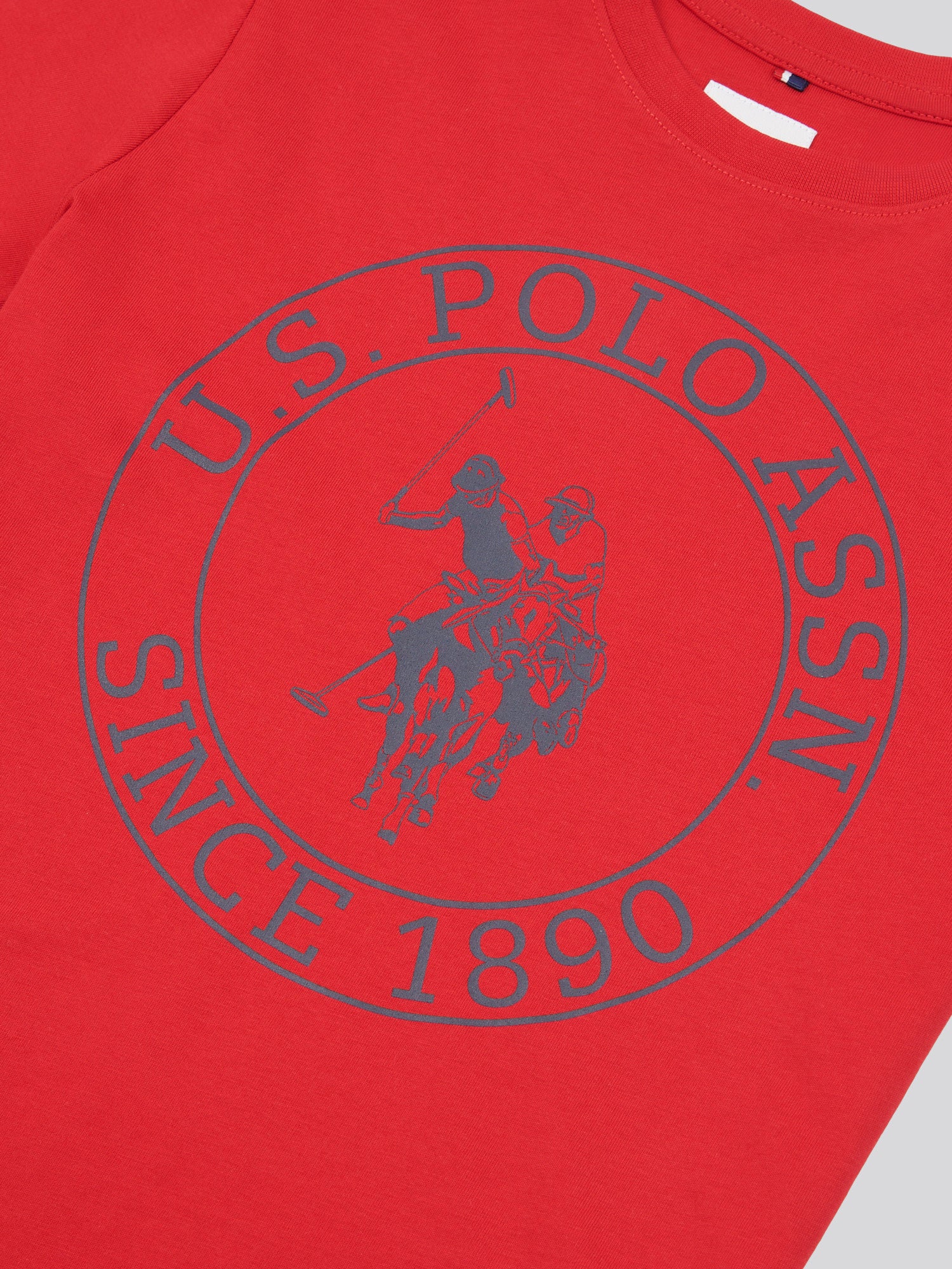 Boys USPA Circle Print T-Shirt in Haute Red