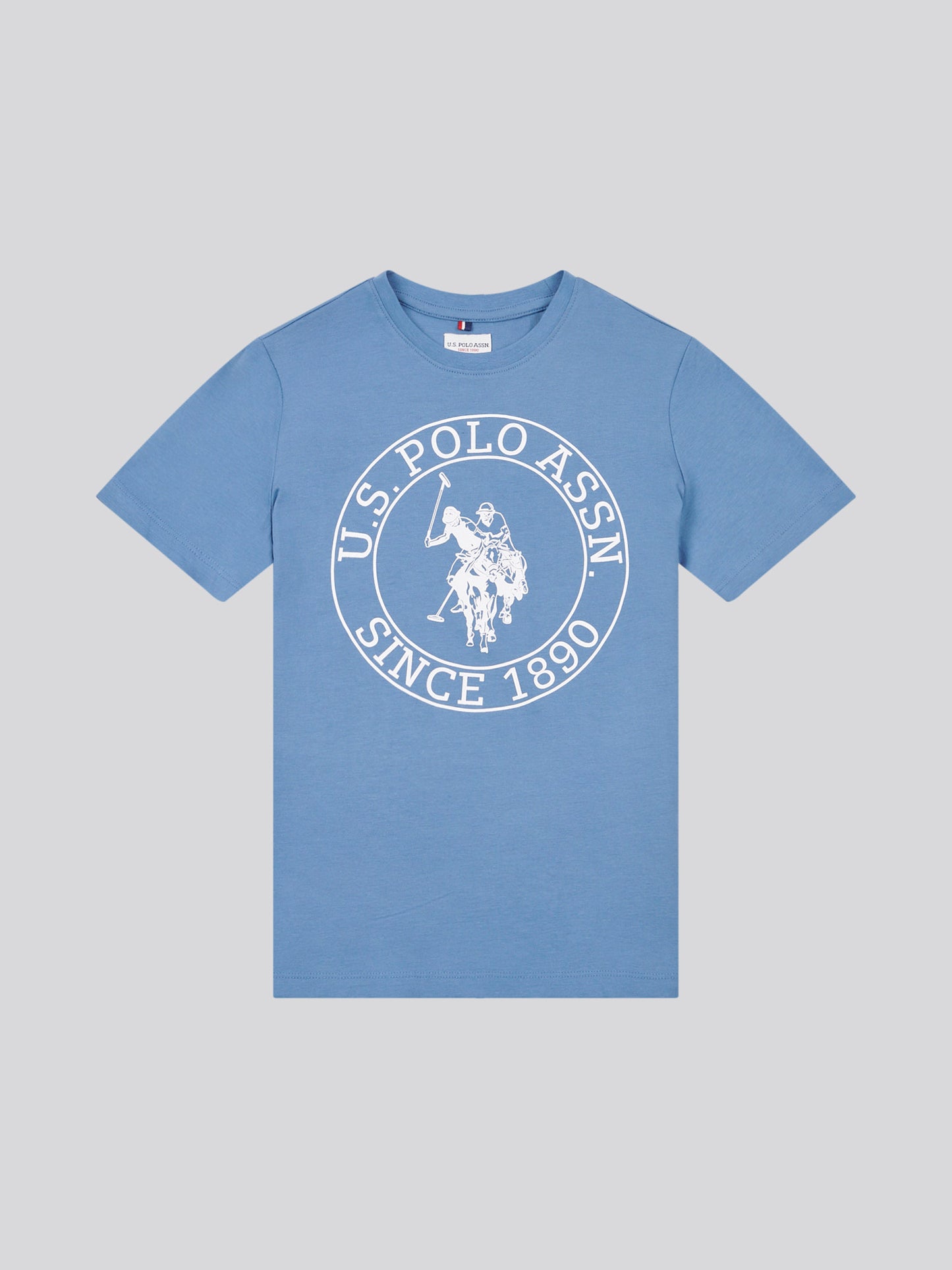 Boys USPA Circle Print T-Shirt in Blue Horizon