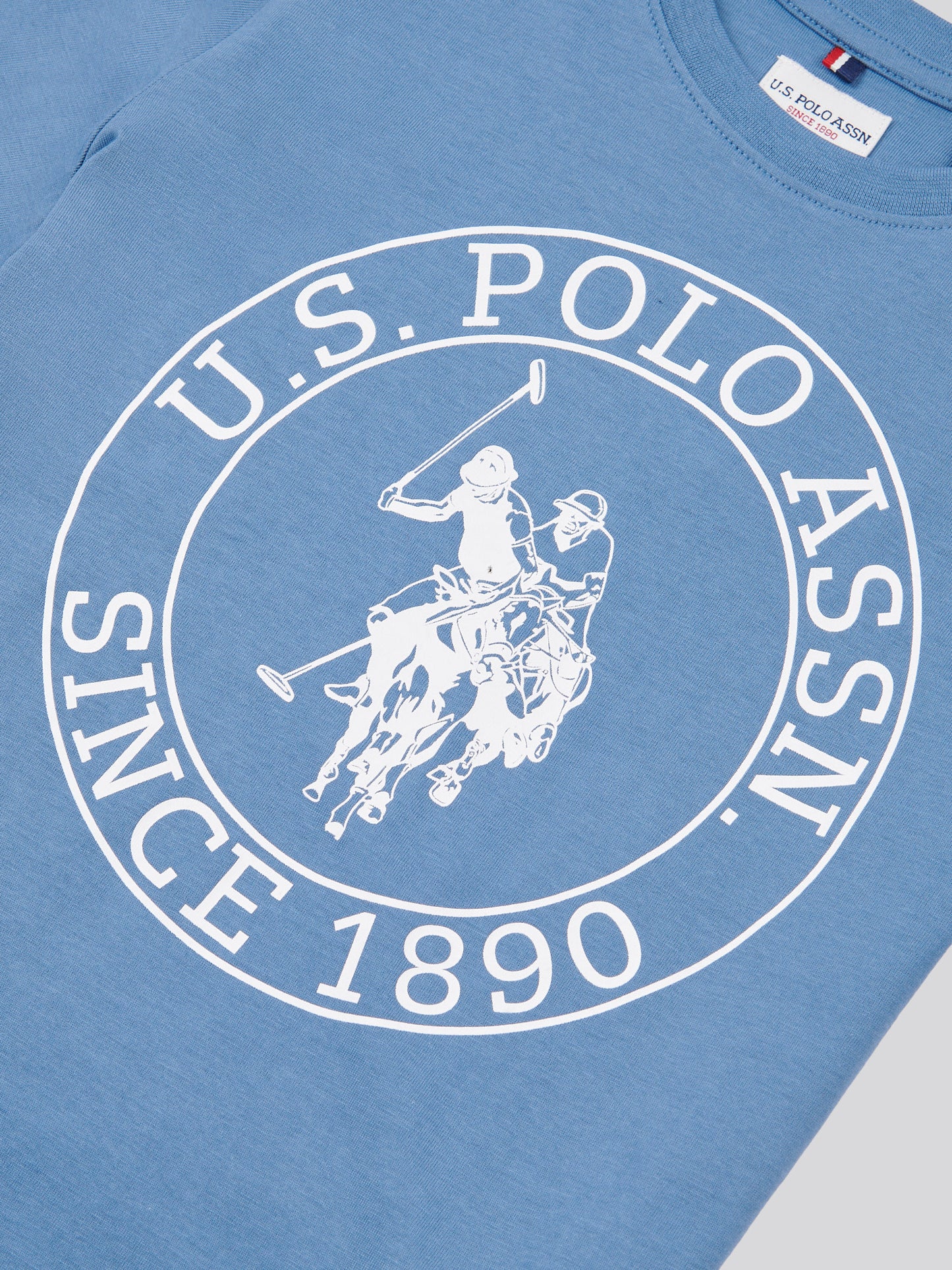 Boys USPA Circle Print T-Shirt in Blue Horizon