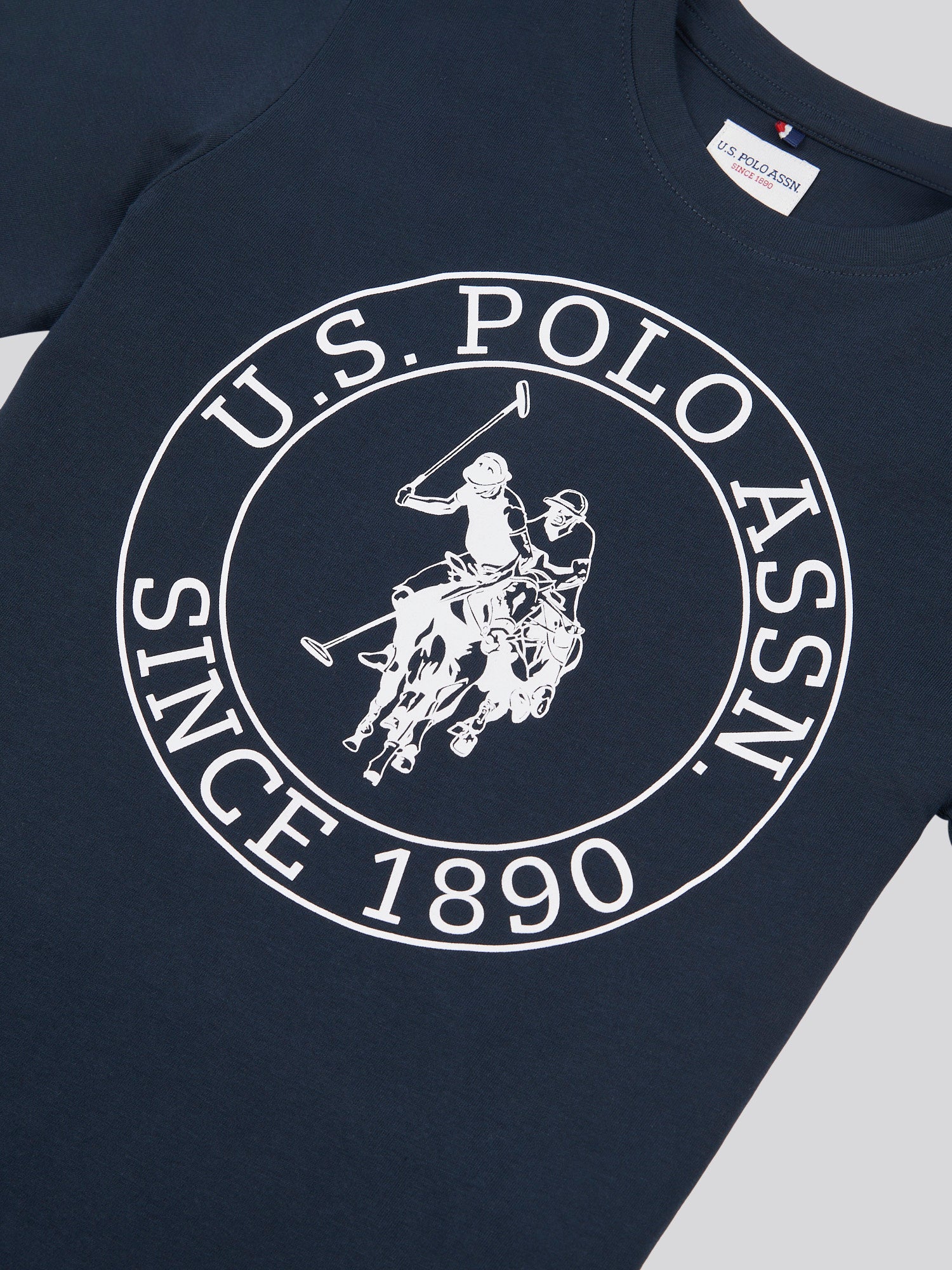 Boys USPA Circle Print T-Shirt in Dark Sapphire Navy