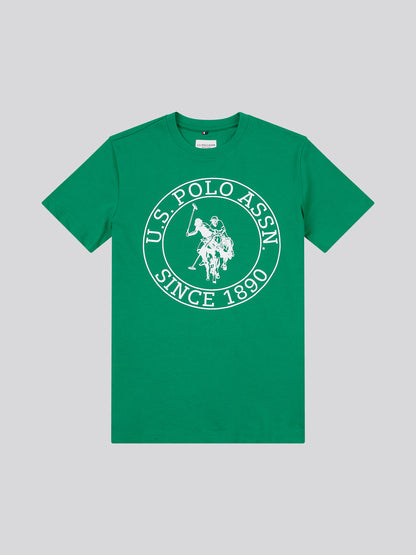 Boys USPA Circle Print T-Shirt in Lush Meadow