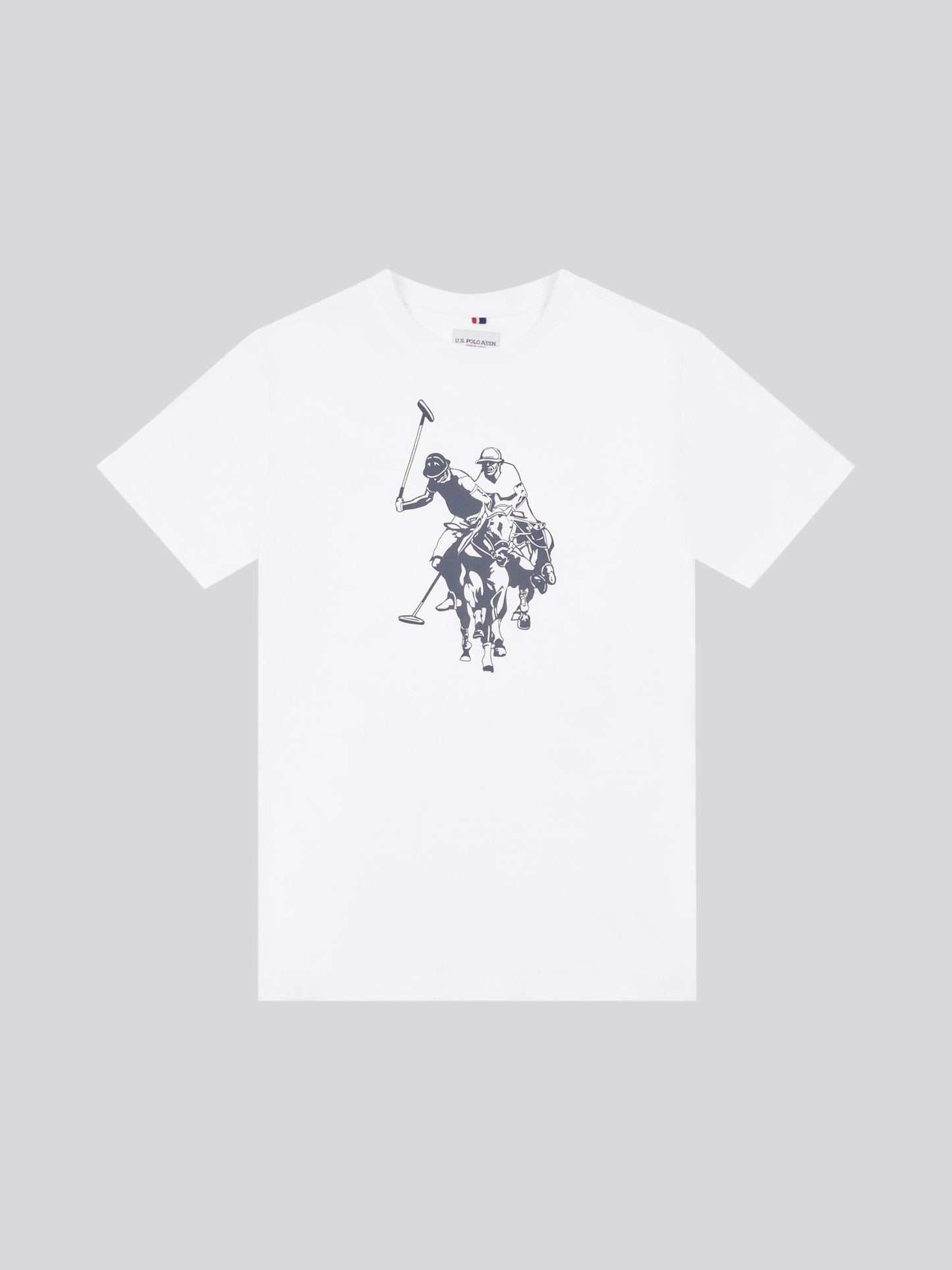 Boys Double Horsemen Graphic T-Shirt in Bright White