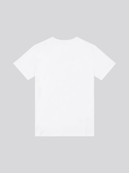 Boys Double Horsemen Graphic T-Shirt in Bright White