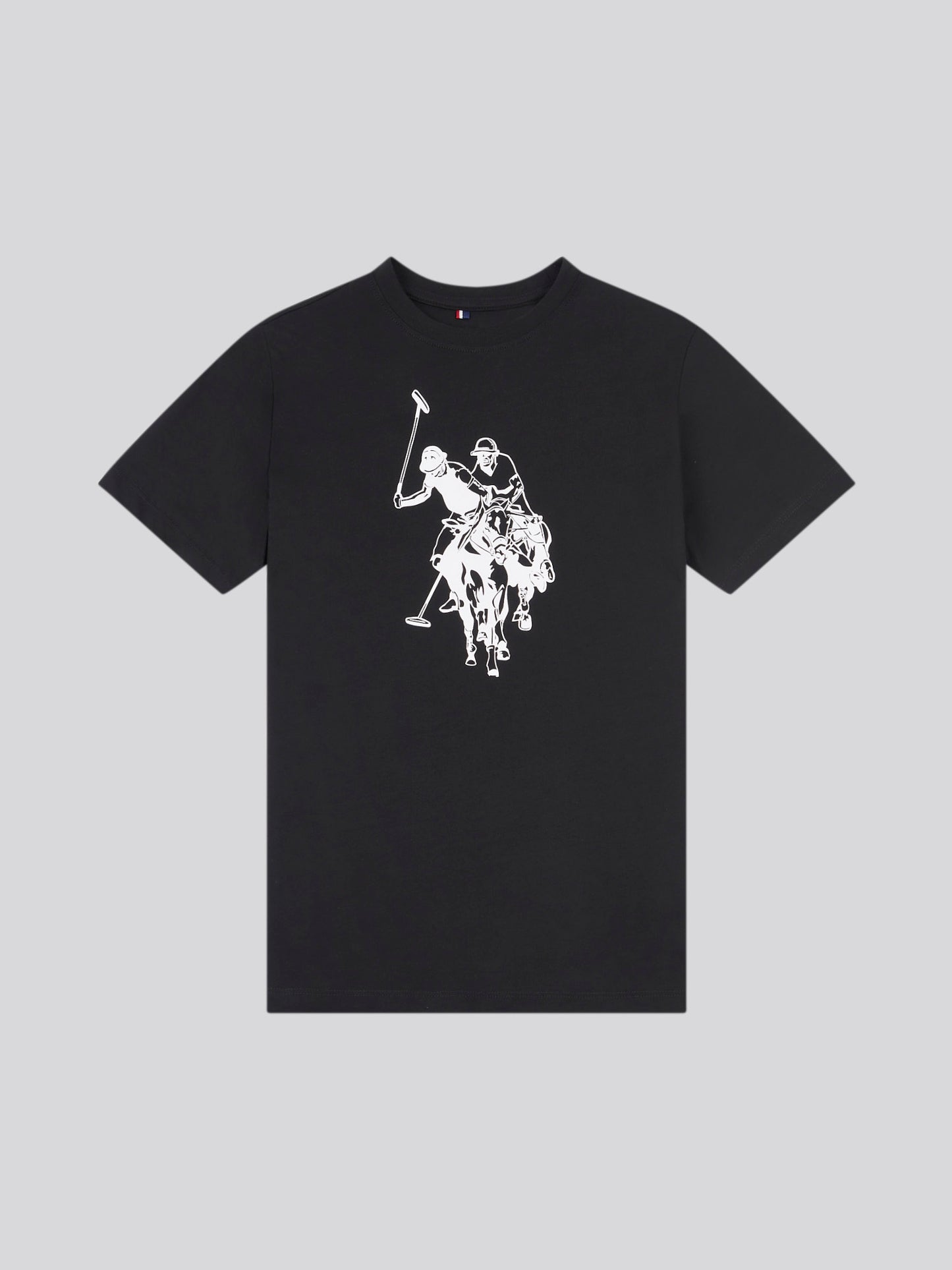 Boys Double Horsemen Graphic T-Shirt in Black