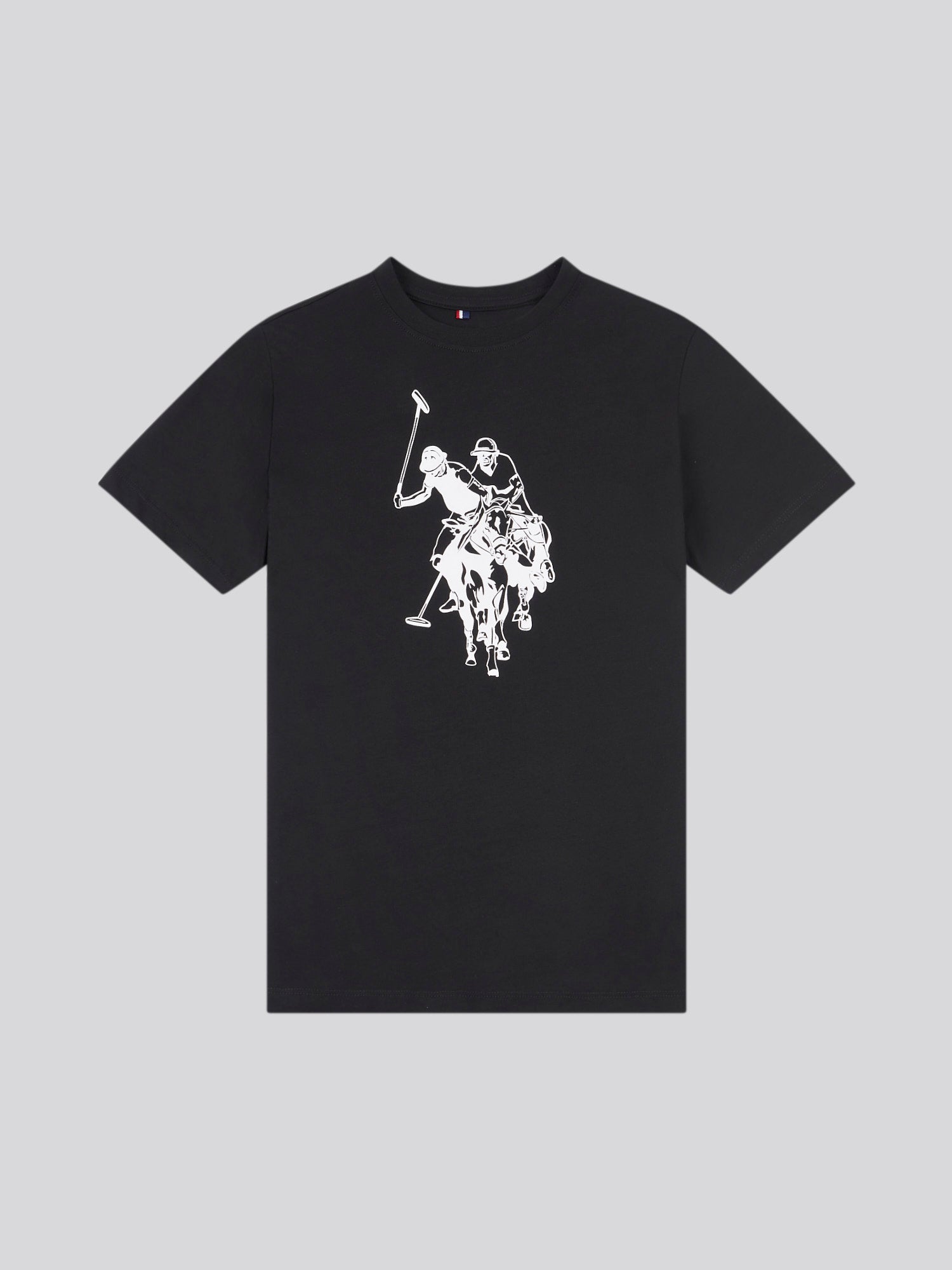 Boys Double Horsemen Graphic T-Shirt in Black