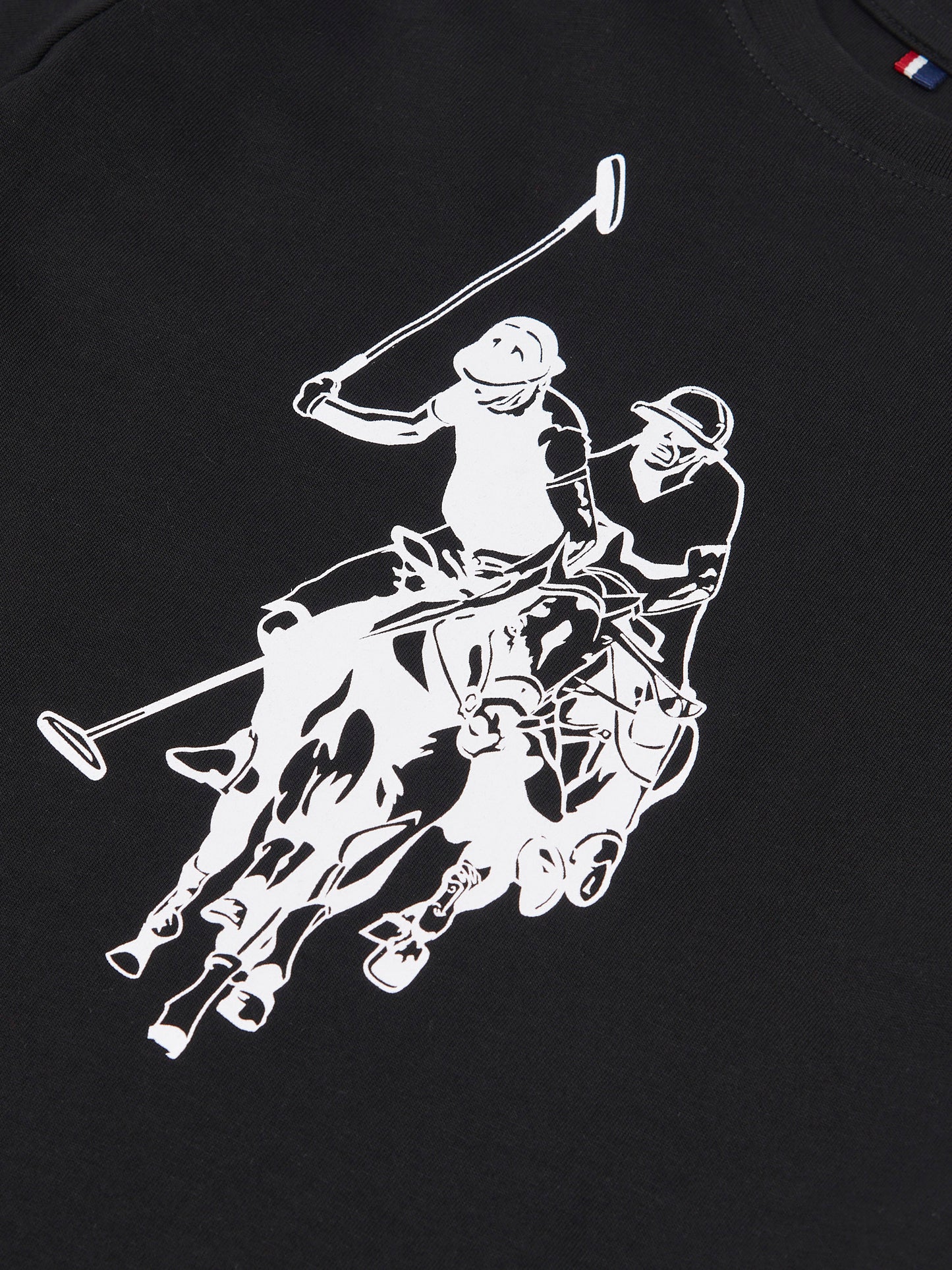 Boys Double Horsemen Graphic T-Shirt in Black