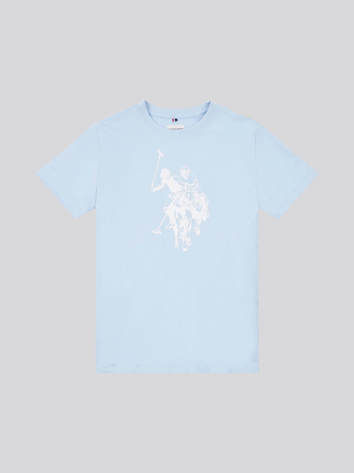 Boys Double Horsemen Graphic T-Shirt in Chambray Blue