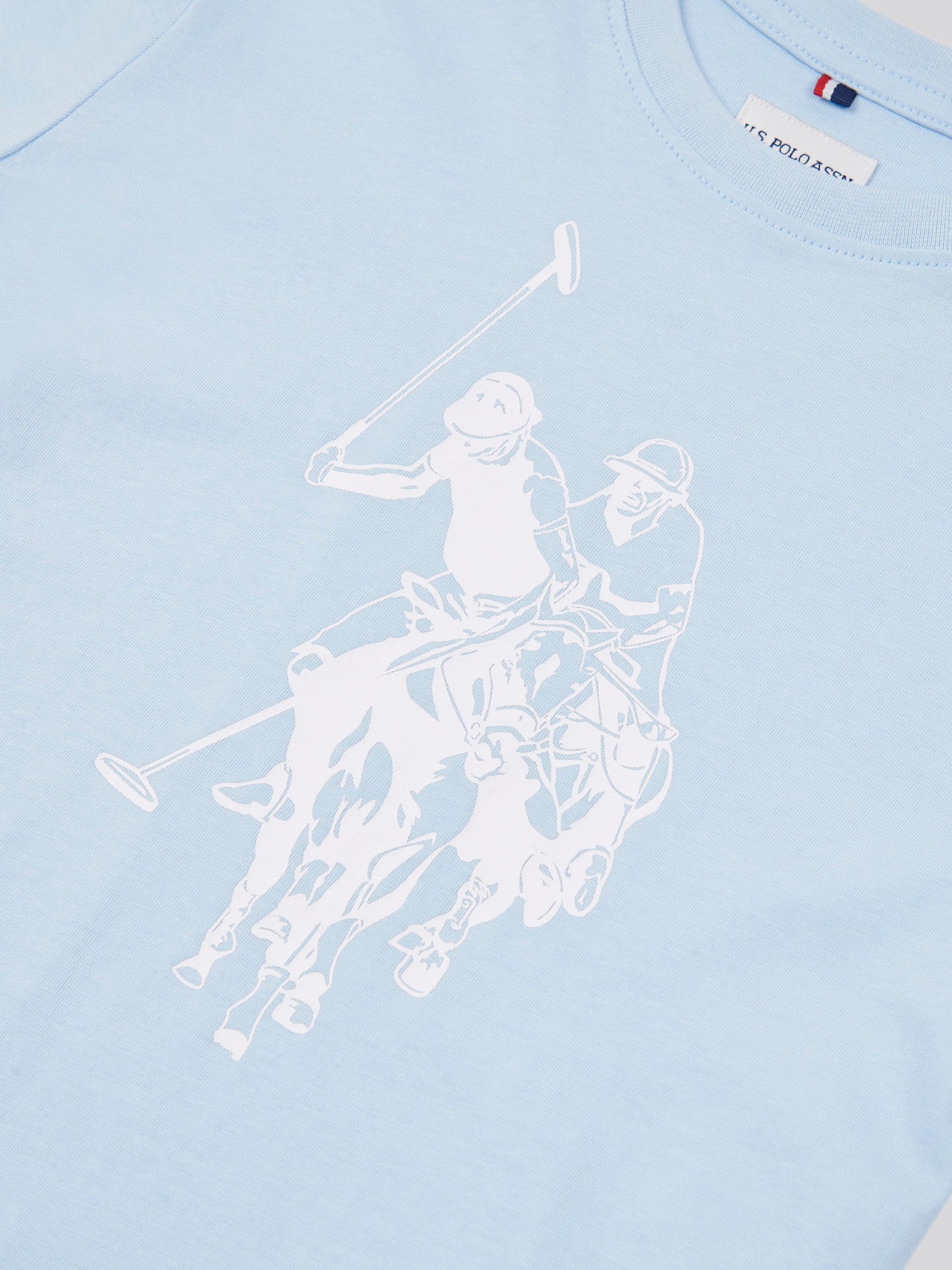 Boys Double Horsemen Graphic T-Shirt in Chambray Blue